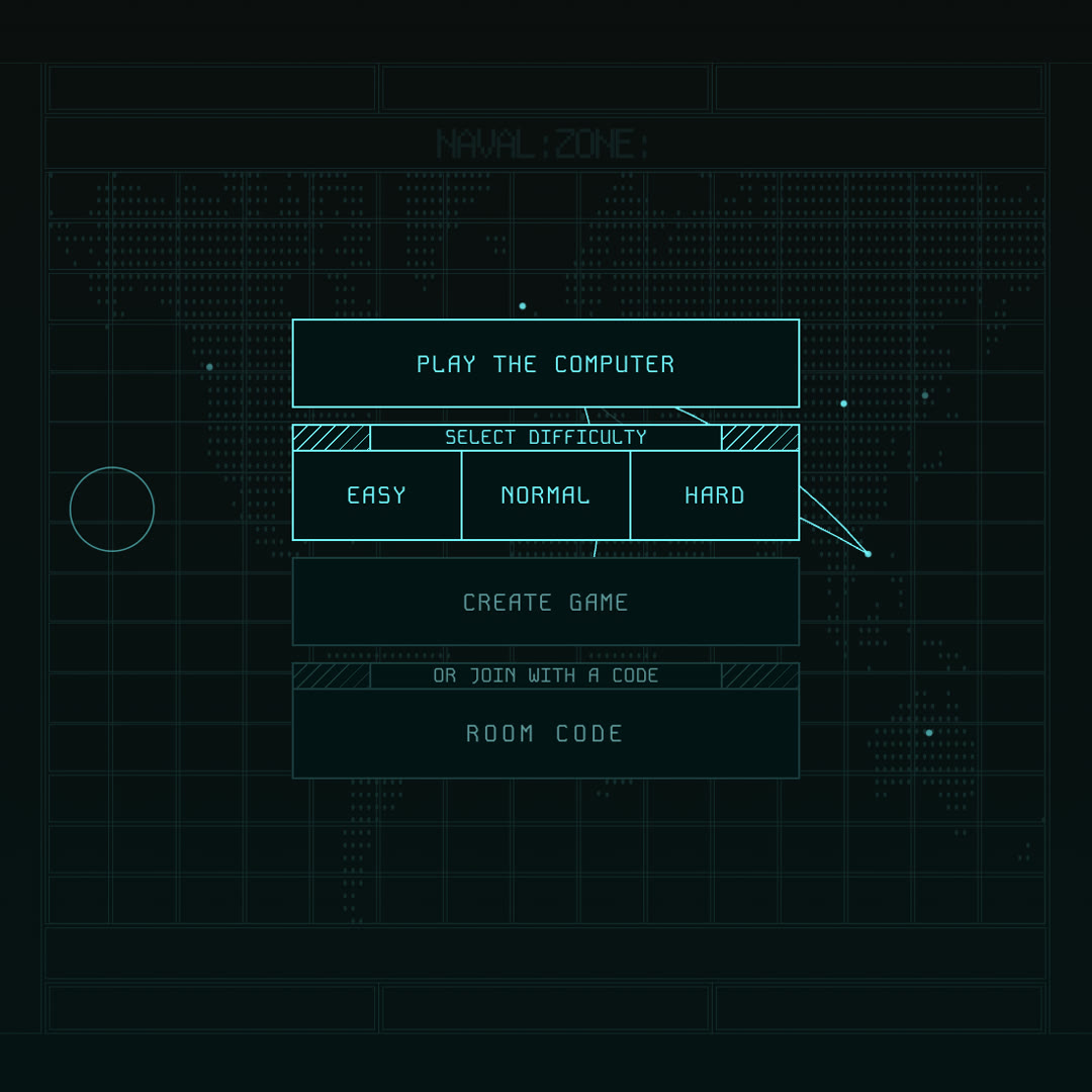 The home screen with Play the Computer open, offering Easy, Normal and Hard.